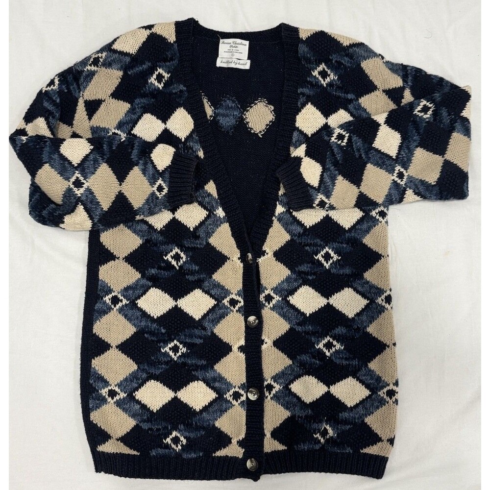 VTG Marisa Christina Hand Embroidered Cardigan Sweater SIZE Small